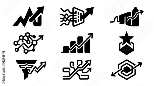 Vector Illustration of Business Growth and Financial Success with Graphs and Charts