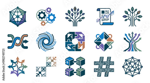Collection of Modern Technology Icons Set for Digital and Software Design