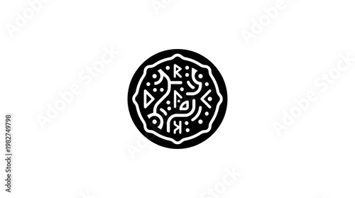 Icon of Fresh Organic Cookies With Chocolate Chips for Food and Dessert Labels