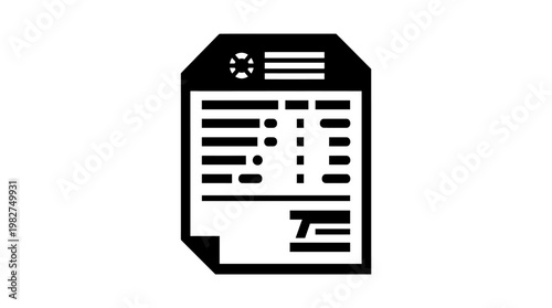Icon Of a Printed Receipt Receipt Document Vector Icon for Banking and Payments