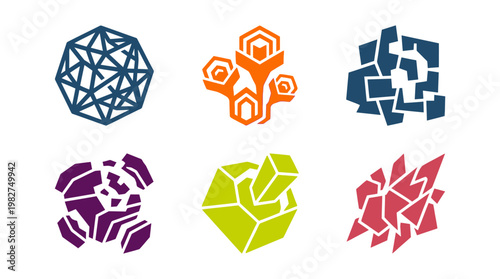 Icons Set of Geometric Shapes and Abstract Elements for Modern Design
