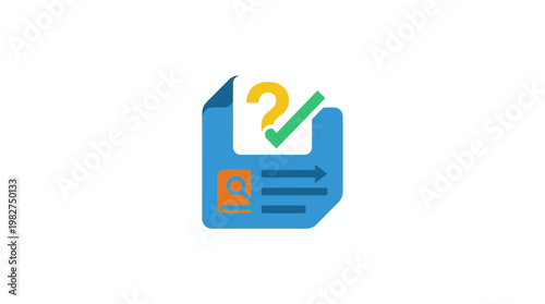 Vector Icon of Hand Holding Question Mark and Checkmark for Customer Support or Assistance