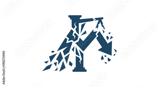 Icon of A Broken Tree Vector Icon for Environmental Damage and Nature Damage Illustrations
