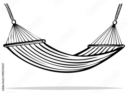 Hand Drawn Illustration of a Hanging Hammock