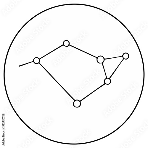 Boötes constellation vector line art icon Minimalist astronomy and astrology symbol