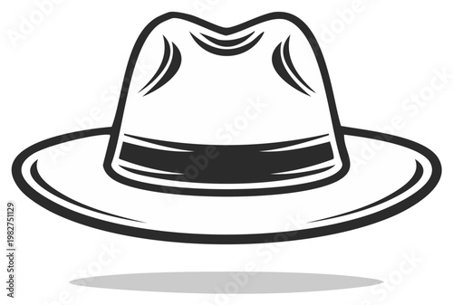 Stylized Fedora Hat Illustration