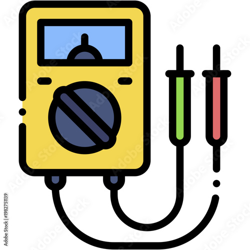 Multimeter Electrical Measuring Tool Vector Icon for Electronics and Repair