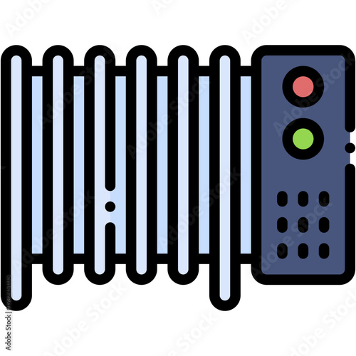Photos Electric Heater Radiator Vector Icon for Home Heating Appliance