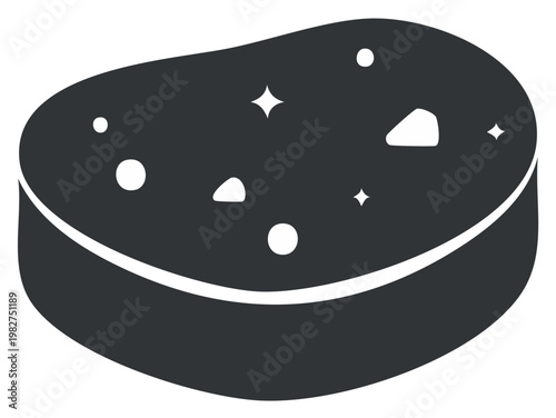 Vector Illustration of Cleaning Sponge with Bubbles and Stars for Household Cleaning Applications