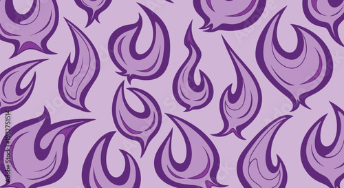 Purple flame pattern, lilac background texture, abstract design elements, vector graphics