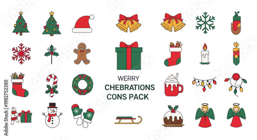 Christmas Icons Set: Festive Holiday Elements Collection