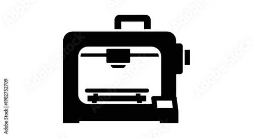 Black and white toaster icon.
