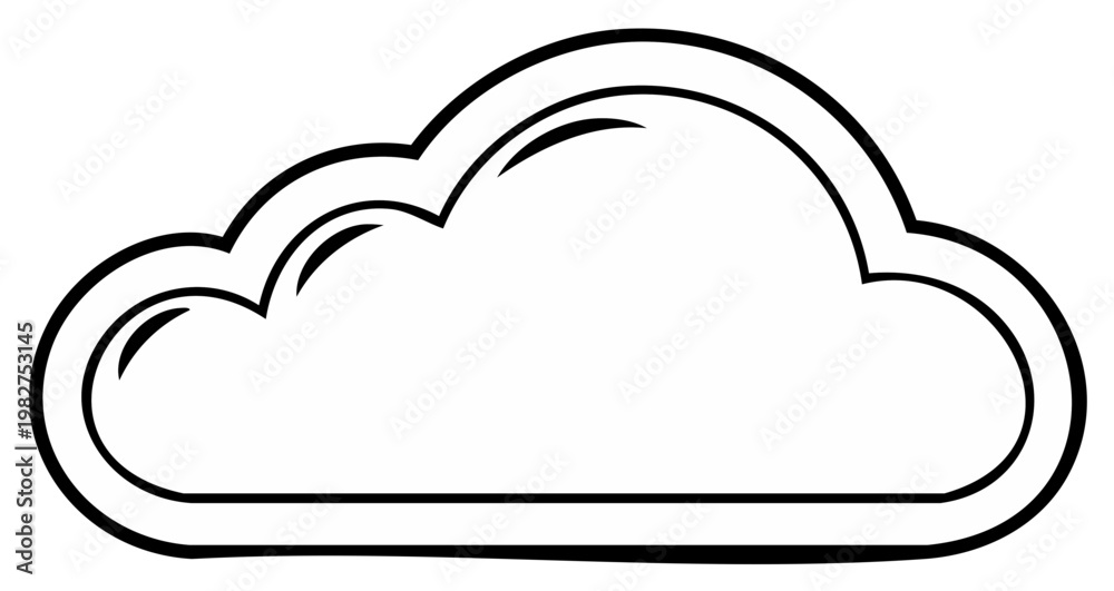 Fototapeta premium Outline cloud design element for weather and digital concepts
