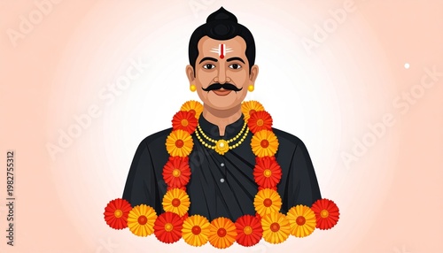 Illustration of Mangal Pandey a prominent figure in Indian history.