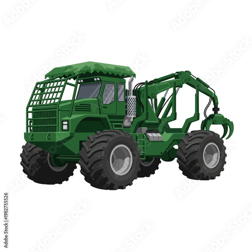 Large Green Heavy Duty Tractor Machine.