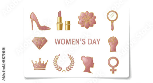 International Women's Day Icons: Glamorous Symbols of Femininity, Strength, and Celebration