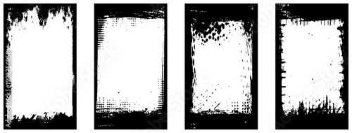 Frame Photo grunge texture Overlay effect set. . 