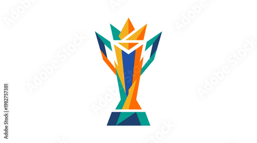 Icon of a Modern Colorful Winner Trophy Vector Icon for Achievement and Success