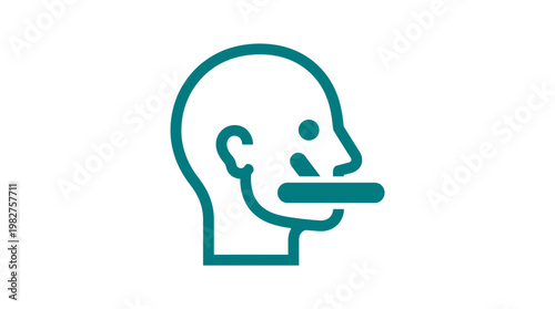 Vector Icon of Human Head with Cigarette in Mouth for Health and Addiction Concepts