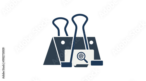 Vector Icon of Office Paper Clips and Clamps for Desk Organization and Stationery Supplies