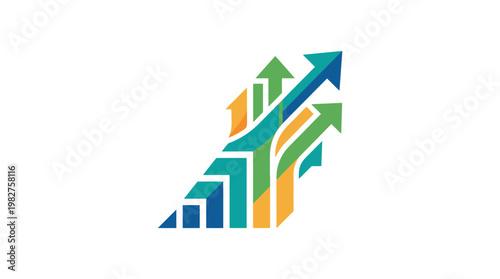 Icon of Growing Arrows Representing Business Growth and Success in a Modern Vector Design