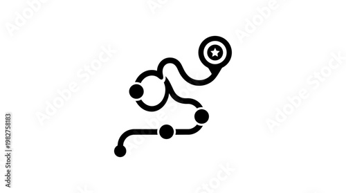 Icon of a DNA Helix Representation in Modern Vector Style for Scientific and Educational Use