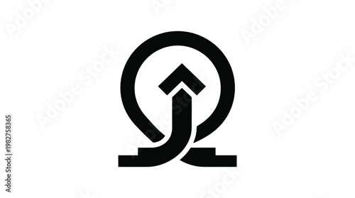 Icon of Upward Arrow Inside Circular Arrow for Refresh and Return