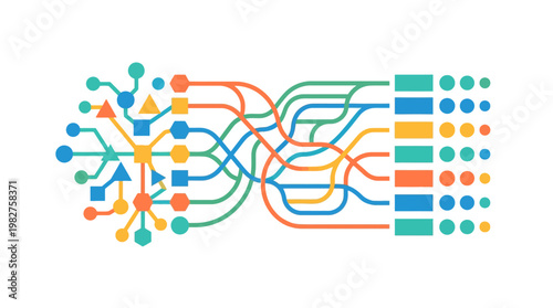 Icon of Blockchain Network Diagram With Digital Data Connections and Cryptocurrency Concept