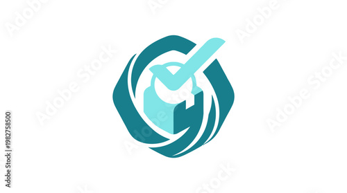 Icon of a Hand Holding a Checkmark in a Circle for Quality Assurance and Trust