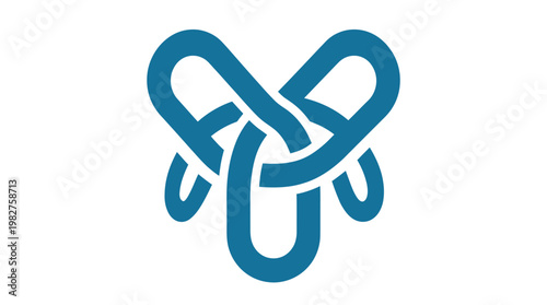 Vector Icon of Intertwined Rope Knot for Safety and Security Symbols