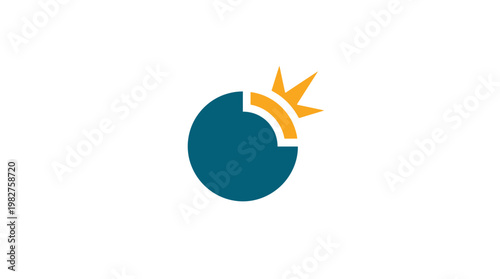 Icon of a Globe With Sun and Rays Signifying Global Solar Energy Concept in Vector Style