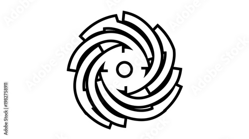 Icon of Circular Maze Puzzle Design in Vector Style for Brain Teasers and Logic Games