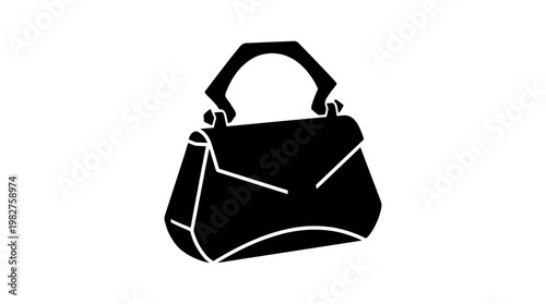 Icon of a Stylish Handbag in Flat Design for Fashion Accessories and Shopping Themes