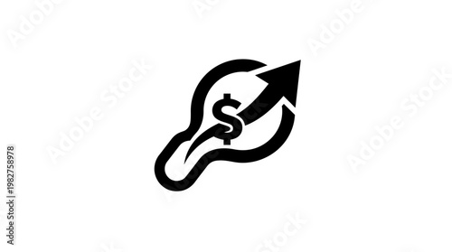 Icon of Growth Arrow and Dollar Sign for Financial Success and Investment Strategies
