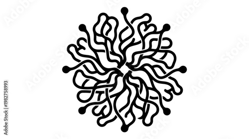 Icon of a Neural Network Brain Illustration in Vector Style for Technology and AI Graphics