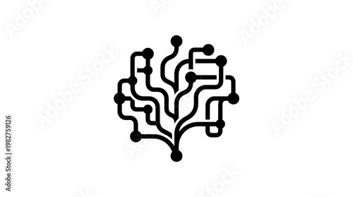 Icon of Neural Network Brain Vector Illustration for Artificial Intelligence and Technology Themes