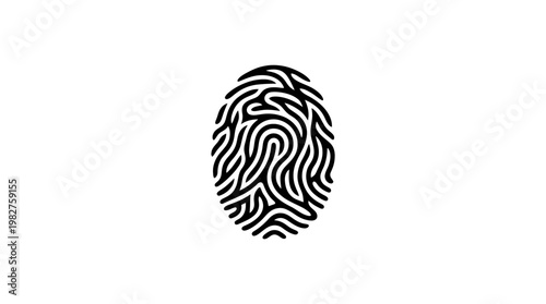 Icon of a Unique Fingerprint Design for Security and Privacy Concepts