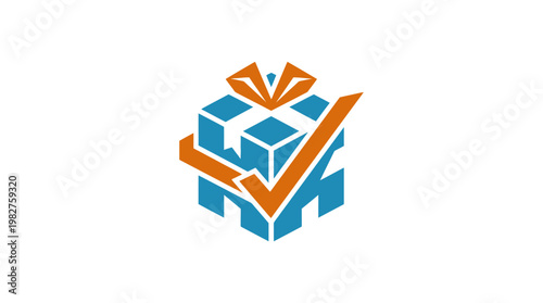 Icon of a Secure Box with Checkmark in a Digital Security or Data Privacy Context