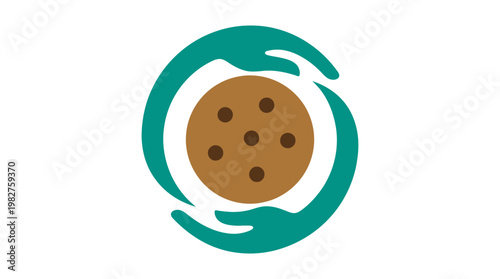Icon Of A Cookie In Hand Illustration, Digital Vector Style