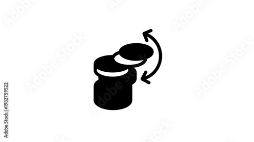 Icon of Toilet Seat with Cover in Flat Vector Style for Bathroom and Hygiene Design