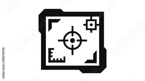Icon of Crosshair Target in Vector Style for Precision Shooting and Gaming Applications