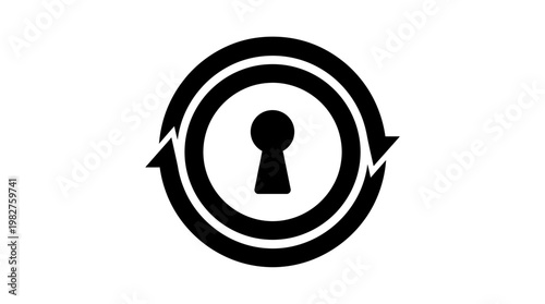 Icon of Secure Lock Keyhole for Privacy and Data Security in Digital Technology