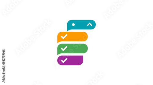 Icon of Checklist with Colorful Sticky Notes for Task Management and Organization