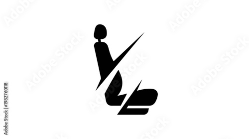 Icon of a Person Sitting on Toilet in Bathroom, Vector Icon for Hygiene and Restroom Design