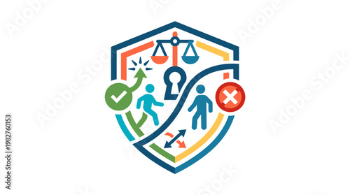 Legal Security Icon Vector Illustration for Law and Justice Concepts