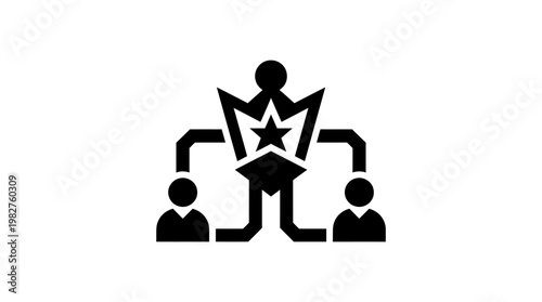Icon of Businesspeople Connecting in Network for Collaboration and Teamwork