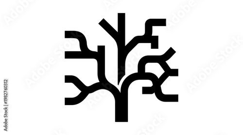 Vector Icon of Tree Branching Structure for Eco and Nature Visualization
