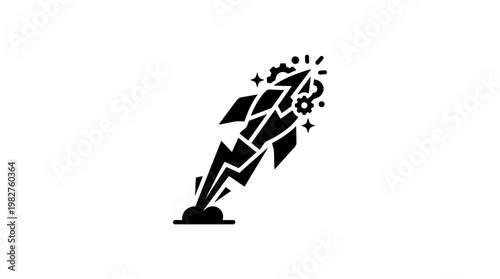 Icon of a Rocket Launching in a Futuristic Style for Space Exploration