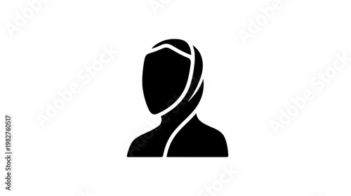 Vector Icon of Woman with Headscarf Avatar for Feminine Profile Representation
