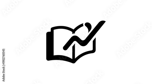 Icon of a Book with Growth Chart for Education and Learning Concepts in Modern Style